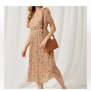 Hayden Beige floral Maxi Dress